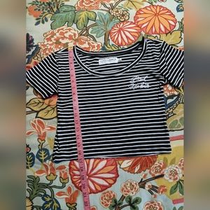 "Bad Habits" striped cop top